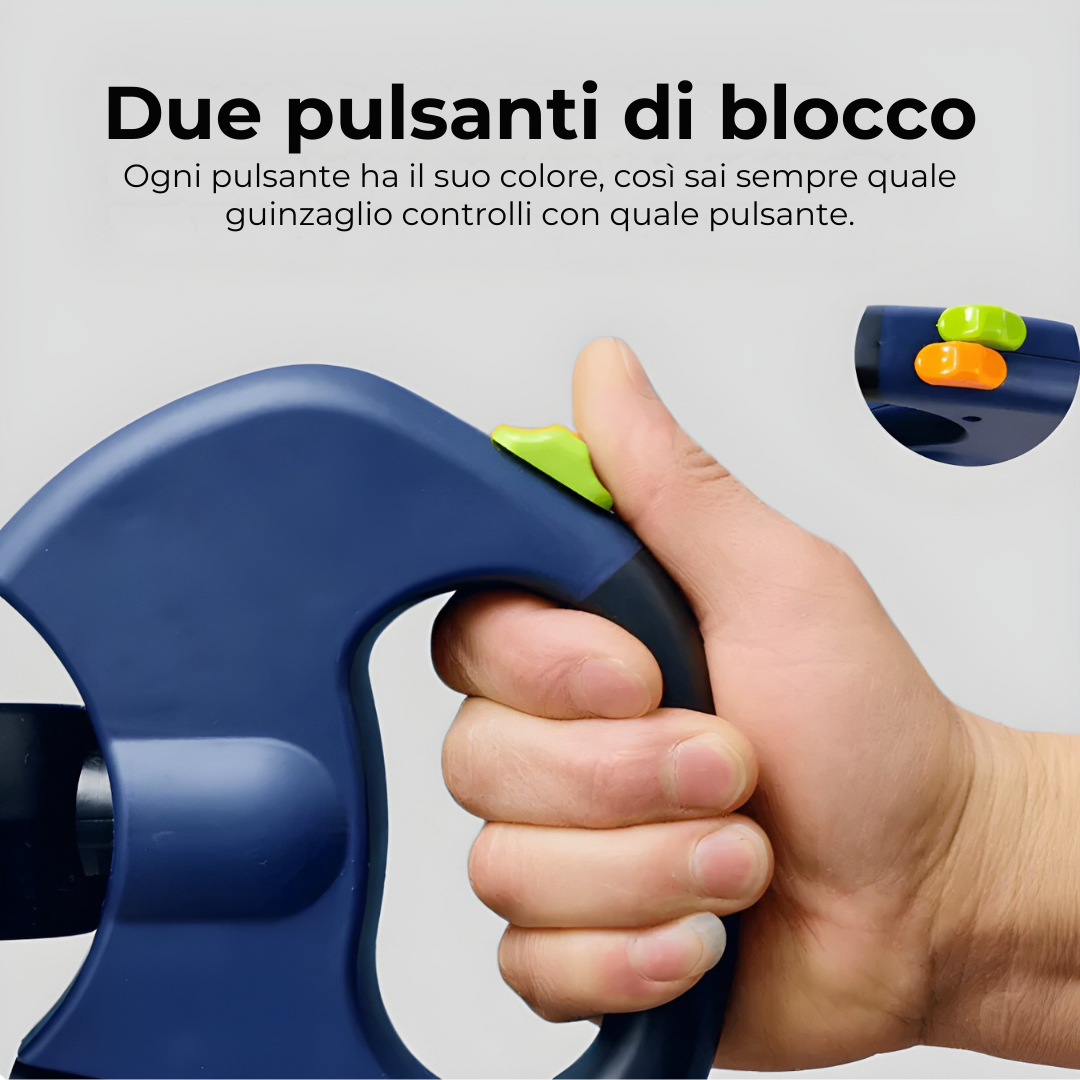 Guinzaglio Doppio 2-in-1 per Cani con Luce LED Bobby’s