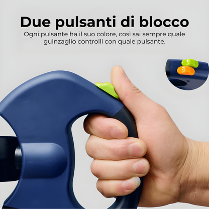 Guinzaglio Doppio 2-in-1 per Cani con Luce LED Bobby’s