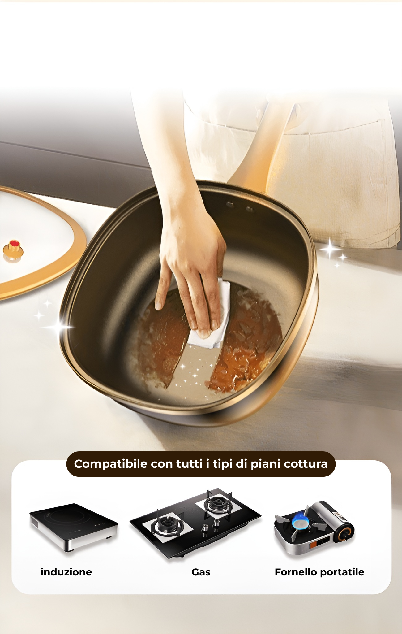 Padella Antiaderente in Titanio 30cm con Coperchio – Bobby’s