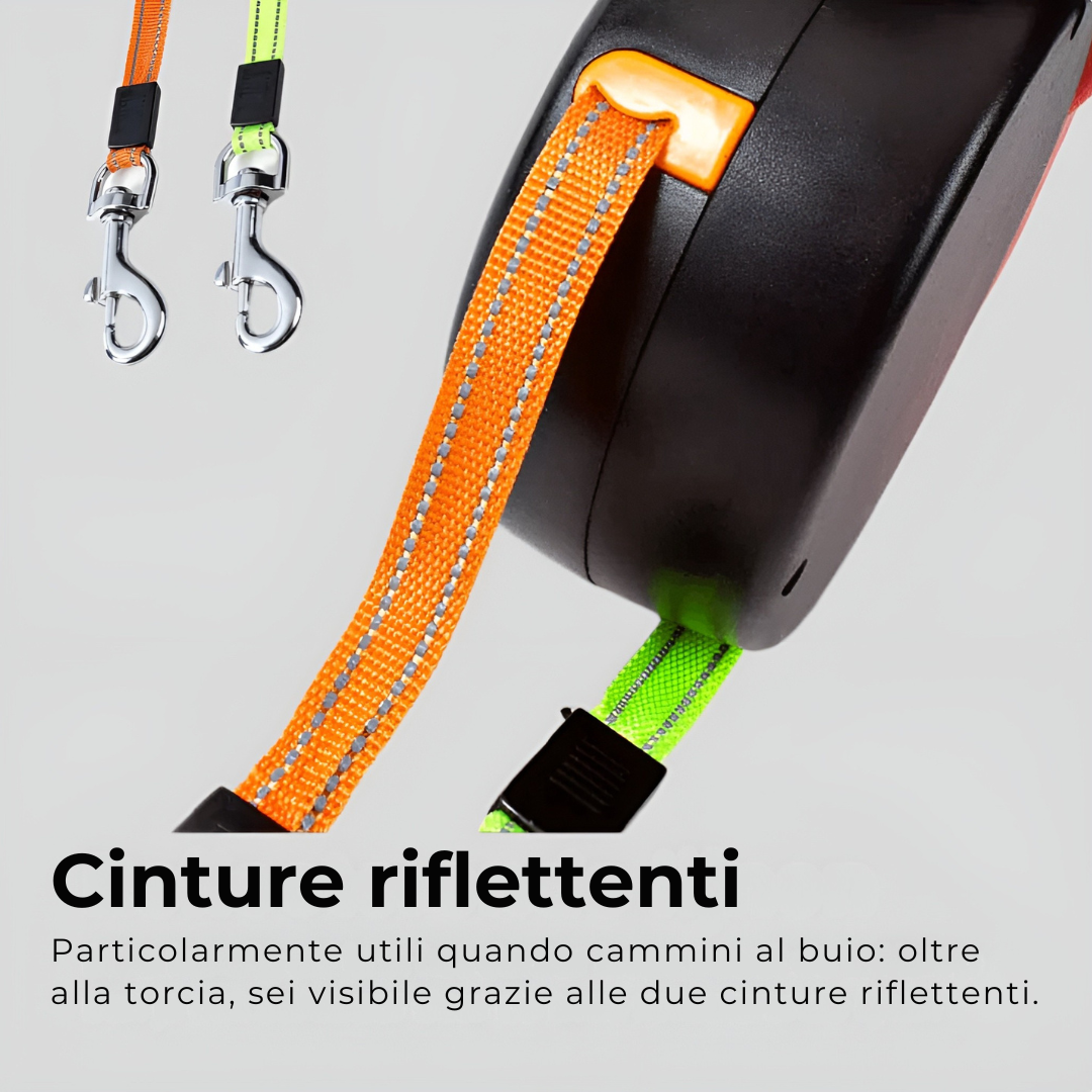 Guinzaglio Doppio 2-in-1 per Cani con Luce LED Bobby’s